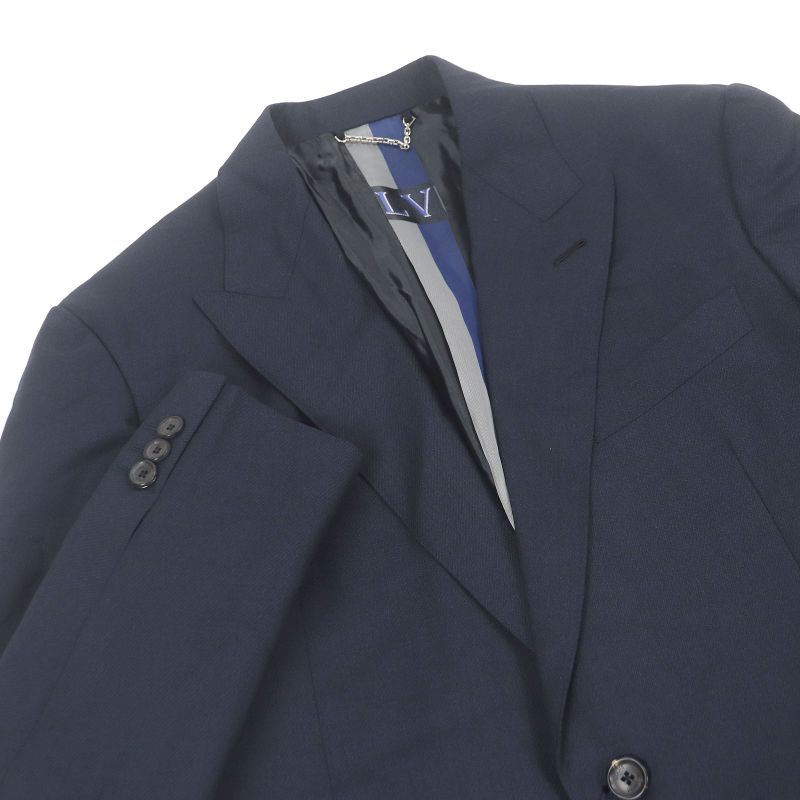 Louis Vuitton PONT NEUF FIT 100% Wool Peaked Lapel Single Tailored Jacket Navy