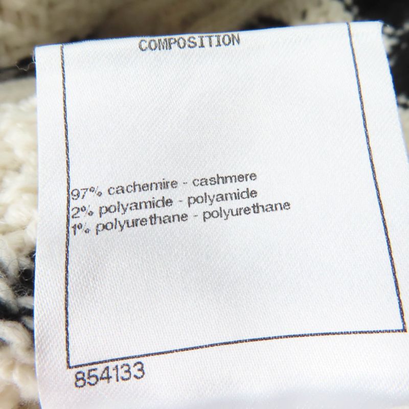 CHANEL P74123k10621 Cashmere Coco Mark Button Cable Knit Deep V-neck Long