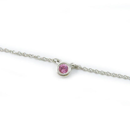 Tiffany & Co Color Visa Yard Ag925 Pink Sapphire Necklace Pink