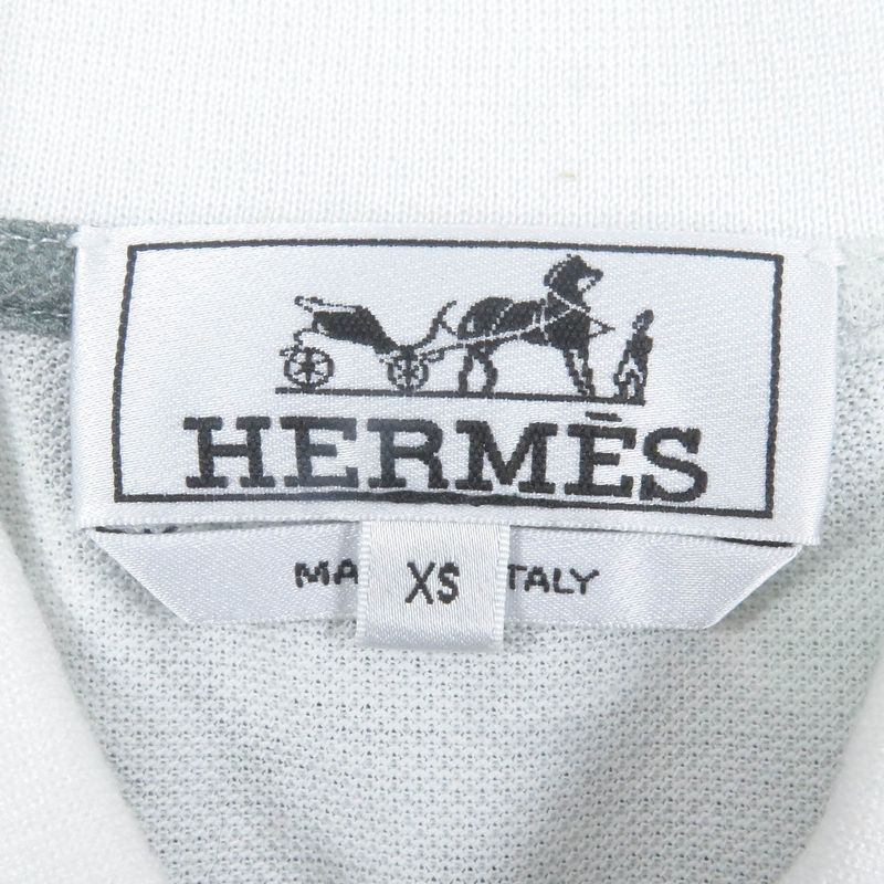 Hermes 23SS 100% Cotton All-over Pattern Shell Button Short-sleeved Polo Shirt