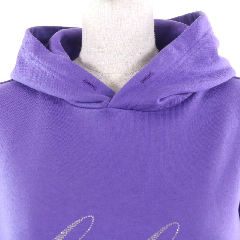 Balenciaga 2021 670946 Bebe 100% Cotton With Stone Hooded Hoodie Purple M