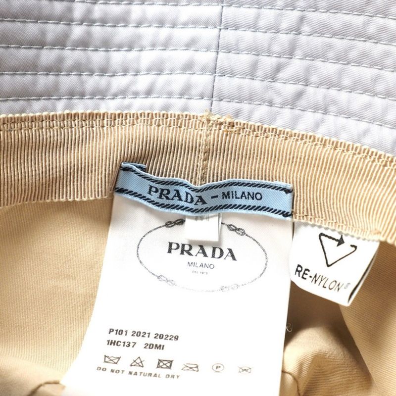 Prada Hat Size M 58cm (22.83in) Tessuto Bucket Hat Nylon Triangle Logo Re-nylon