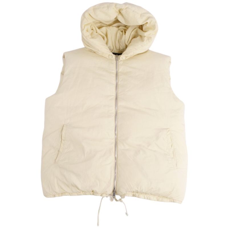 Celine Vest 2-way Hooded Down Vest Cotton Silk Outerwear Women's Made In France