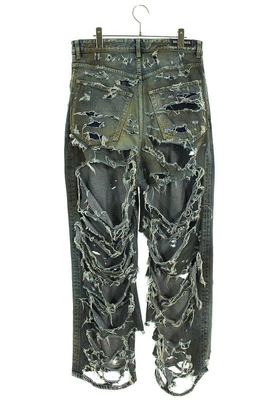 Balenciaga 23SS 745248 Tnw01 Superdestroyed Large Fit Baggy Denim Pants Men's S