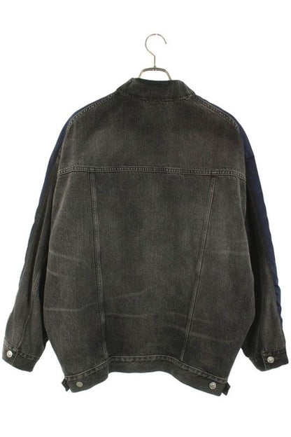 Balenciaga 509318 Tue14 Denim Switched Bomber Jacket Blouson Men's 52