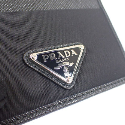 Prada Re-nylon X Saffiano Leather 2mc025_2dmh_f0002 Card Case Nylon Black