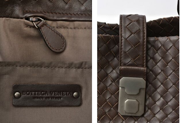 Bottega Veneta A4 Size Unisex Tote Bag Bottega Veneta Intrecciato Leather Dark