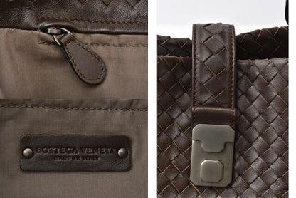 Bottega Veneta A4 Size Unisex Tote Bag Bottega Veneta Intrecciato Leather Dark