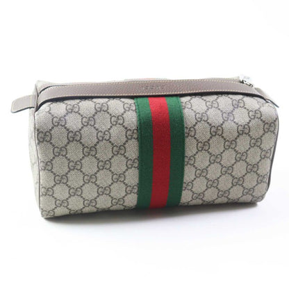 Gucci 759689 Cosmetic Case With Web Stripe GG Supreme Cosmetic Pouch/beauty