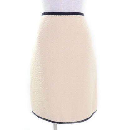 Gucci 577898 Silk Blend GG Pattern Knee Length Wool Skirt Tight Skirt Ivory