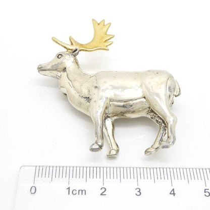 Tiffany & Co Silver Brooch 1988 Reindeer Sv+yg Sterling Vintage Tiffany & Co
