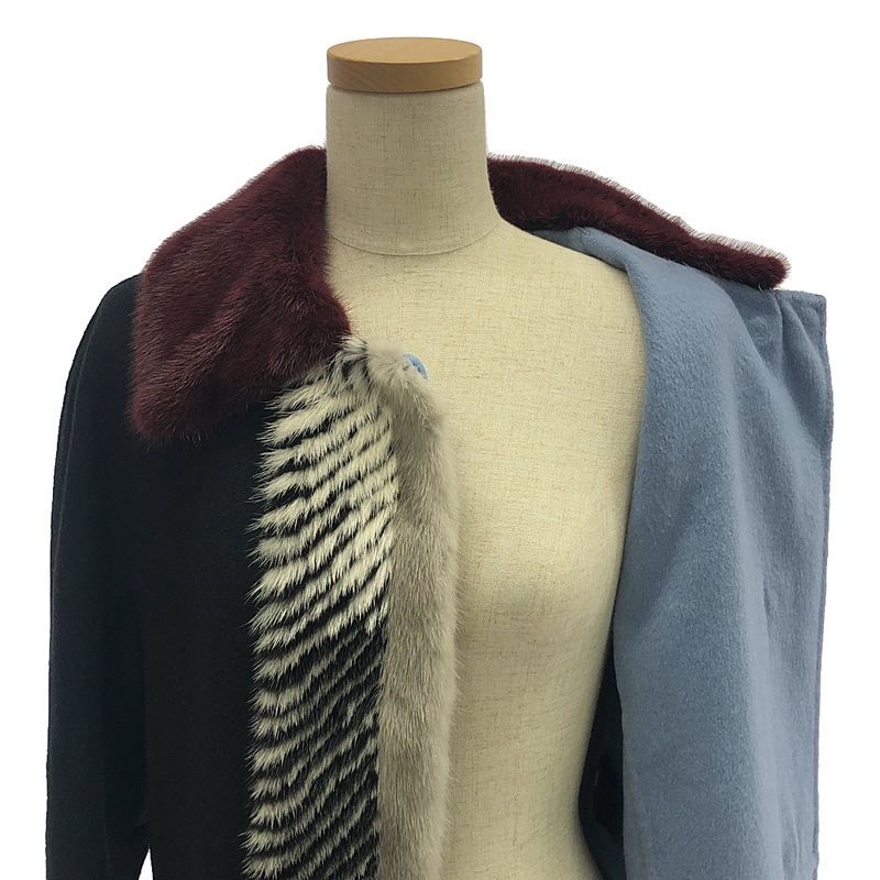 Fendi - Cashmere Real Fur Long Coat - 44 - Black - Women