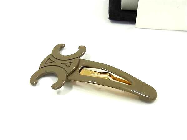 Celine Triomphe Hairpin Hair Clip Hair Accessory Women's Gray Fl9534