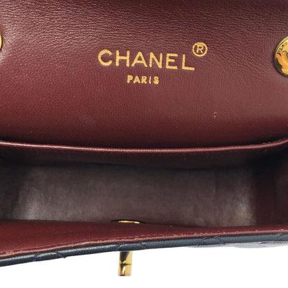 Chanel | Single Flap Mini Matelasse Lambskin Shoulder Bag | Navy Bordeaux |
