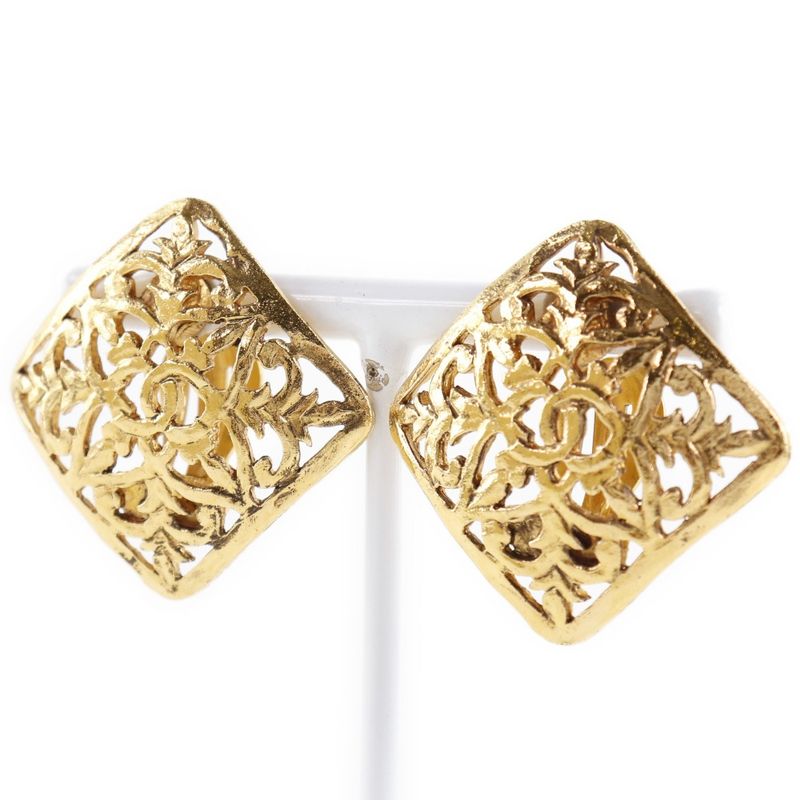 Chanel Coco Mark Gold Plated Ladies 14.3g Earrings