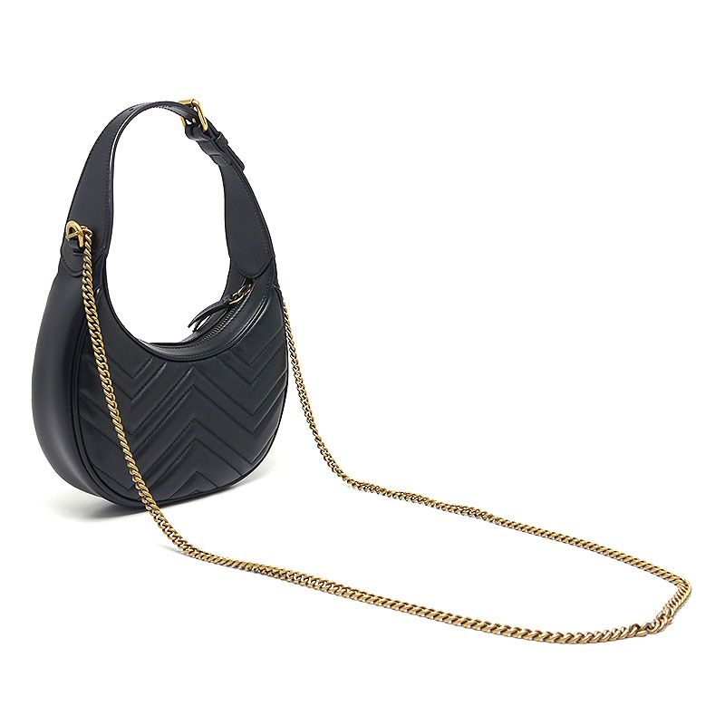 Gucci Half Moon Shape Mini Bag GG Marmont 2way Shoulder
