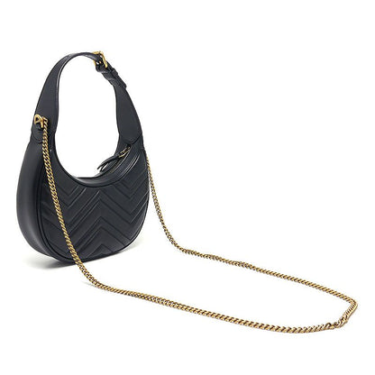 Gucci Half Moon Shape Mini Bag GG Marmont 2way Shoulder