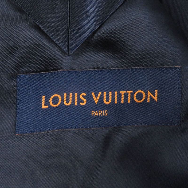 Louis Vuitton 100% Wool LV Icon Motif Zip Hoodie Blouson Navy 46 Made In Italy