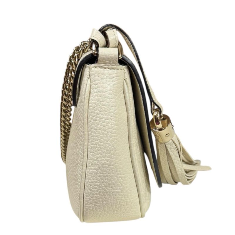 Gucci Soho Shoulder Bag Leather 536224 White Ladies Gucci  Gucci