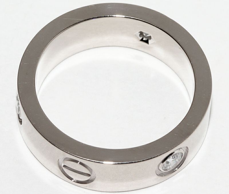 Cartier Ring 18K White Gold Diamond 3P (022ct) Love Ring Half Diamond B40325