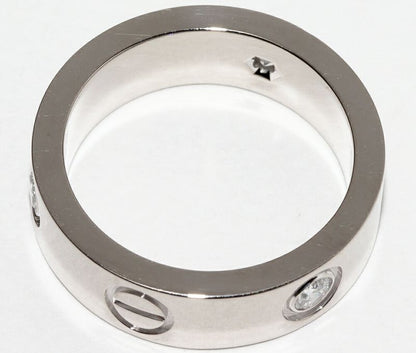 Cartier Ring 18K White Gold Diamond 3P (022ct) Love Ring Half Diamond B40325
