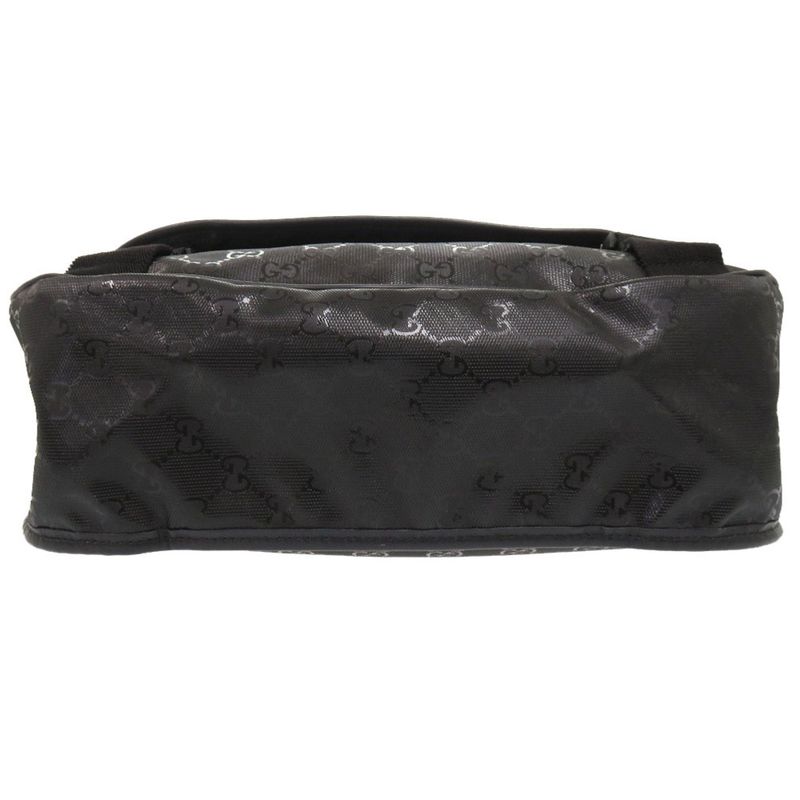 Gucci GG Imprime 201732 PVC Black Messenger Bag Shoulder Bag Black 0164 Gucci