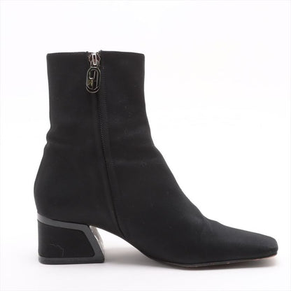 Gucci Satin And Leather Short Boots Women's 36 C 104 0252 Black Made In Italy