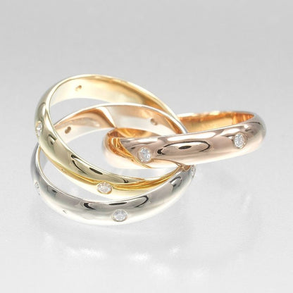 Cartier Trinity 3.5mm (0.14in) Band 18K Gold (YG X PG X WG) X 15P Diamonds #7