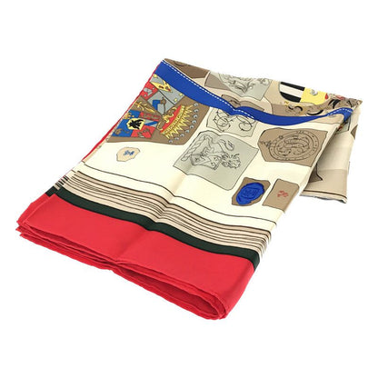 Hermes Carré 90 Chiffres ET Monogrammes Annee Drawings And Symbols Silk Scarf
