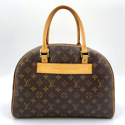 Louis Vuitton Nolita Monogram Leather × PVC Brown Handbag Gold M50204