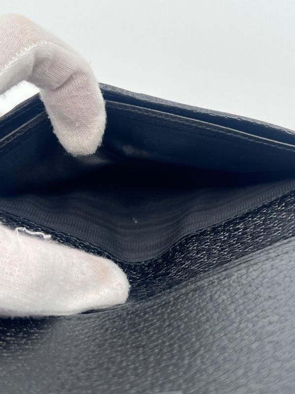 Gucci Long Wallet Sherry Line Fold Wallet Black Leather 09bs257