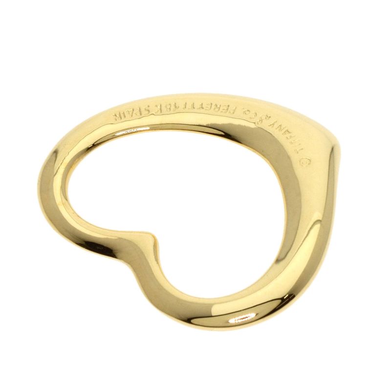 Tiffany & Co Open Heart Pendant Top 18K Yellow Gold Ladies