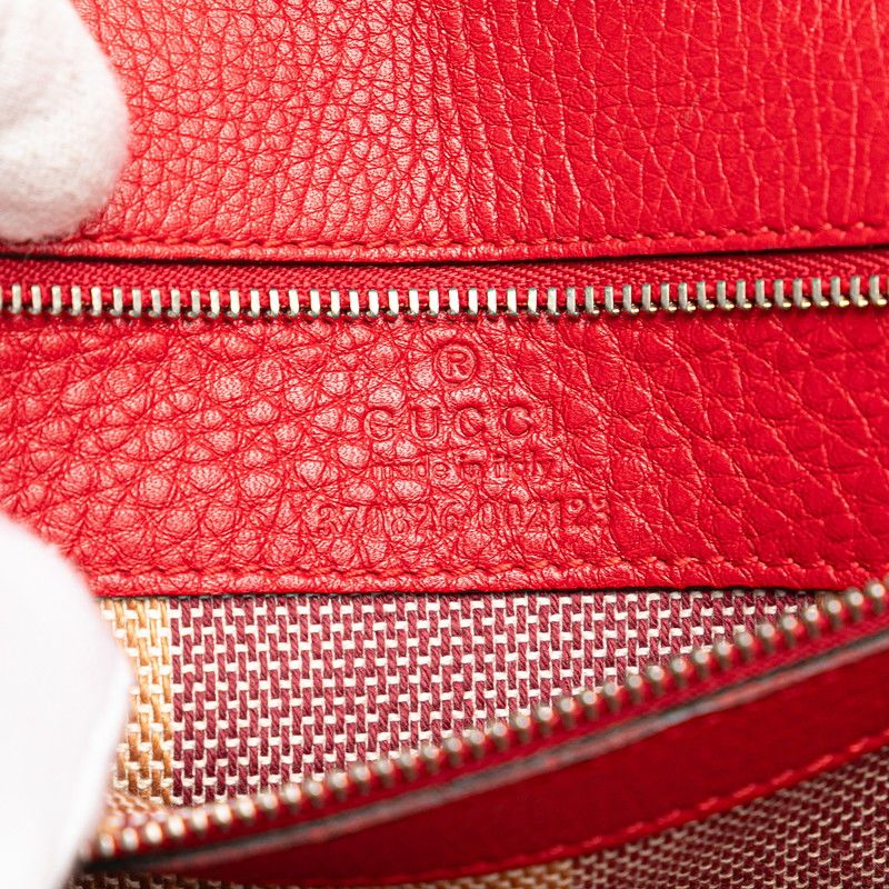 Gucci Bamboo Fringe Tassel Crossbody Shoulder Bag 370826 Red Leather Ladies