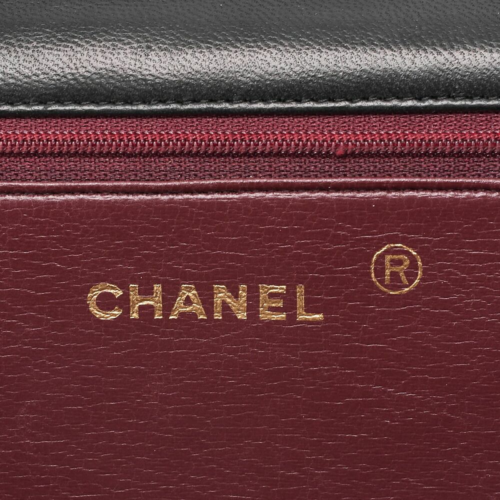 Chanel Chain Shoulder Bag Matelasse Push Lock Lambskin Black Gold Hardware