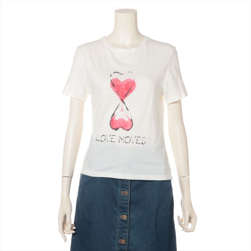 Christian DIOR LOVE Moves Cotton X Linen T-shirt Women's XS Size 143t12a4466