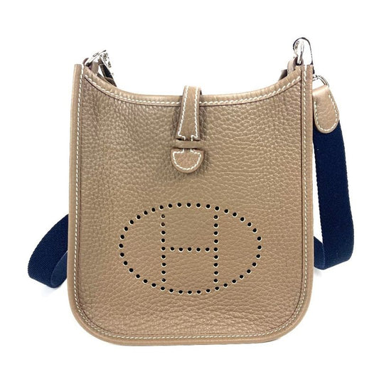 Hermes Shoulder Bag Evelyn TPM Amazon Long Taurillon Clemence Etoupes Grayish