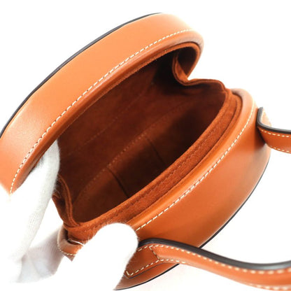 Celine 198613 Oval Minaudiere Cuir Triomphe Smooth Calfskin Leather Handbag Tan