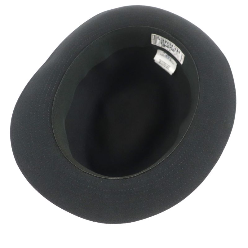 Hermes 100% Wool Rabbit Felt Hat With Ribbon Dark Gray 57 Made In Italy