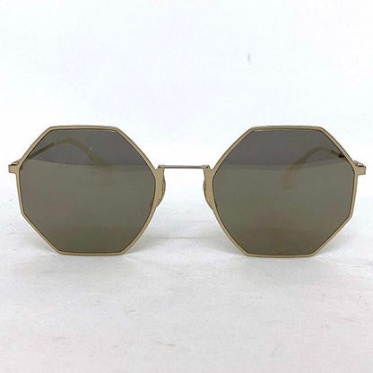 Fendi Sunglasses Gray Mirrored Lenses Gold White