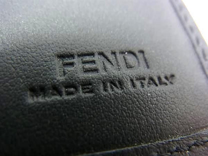 Fendi Zucca Coated Canvas Folded Wallet In Red And Black Fh2646