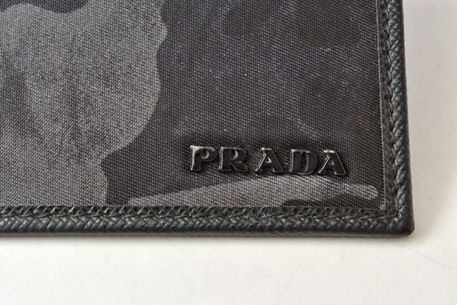 Prada Card Case Business Card Holder Men's 2m1149 Camouflage Black