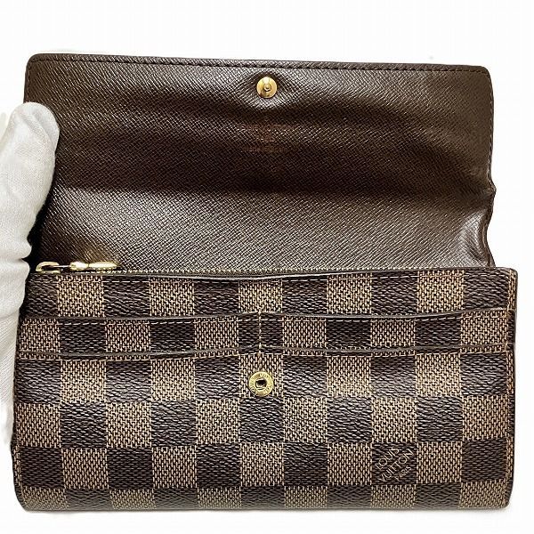 Louis Vuitton Damier Portefeuille Sarah N61734 Long Wallet With Two Folds Unisex