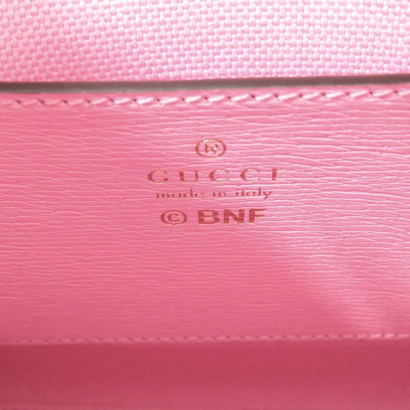 Gucci Bananya Collaboration 671623 Leather 2-way Handbag Pink 0727 Gucci