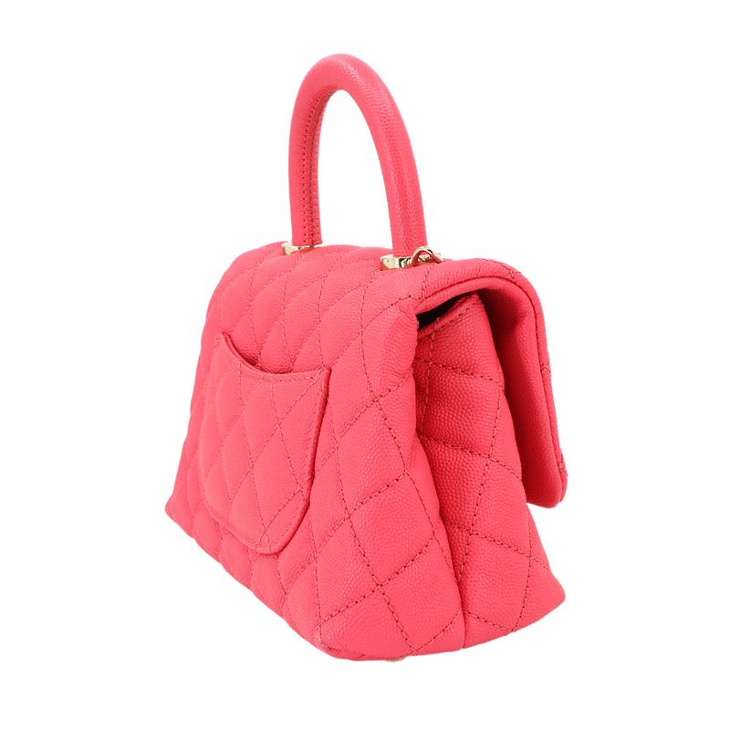 Exhibited Chanel Coco Handle Matelasse 2way Hand Shoulder Bag Caviar Skin Pink