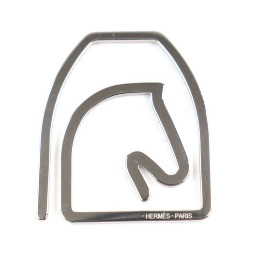 Hermes Z4140 Echestre Logo Engraved Horse Shape Billfold Bill Clip Money Clip