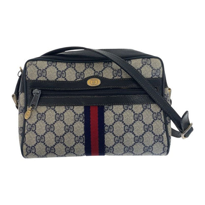 Gucci Sherry Line Old Gucci Navy Gold Hardware Pvc/leather 68 001 3654 Shoulder