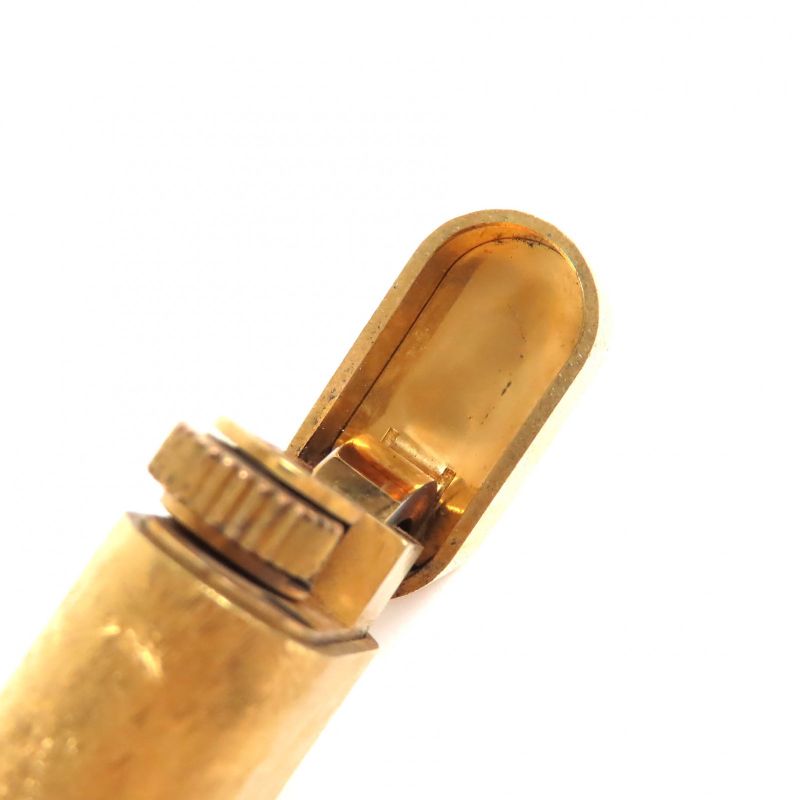Cartier Oval All-over Roller Type Gas Lighter Smoking Goods Gold