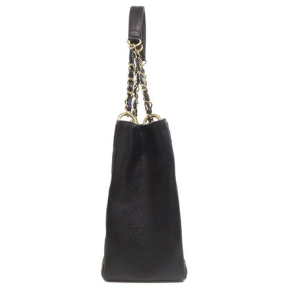 Chanel GTS Chain Tote Coco Mark Gold Hardware Tote Bag Grained Calfskin Women