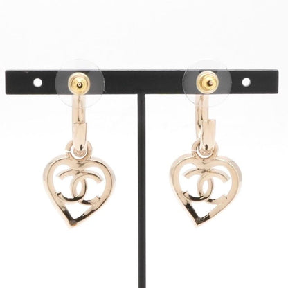 Chanel Earrings Earring Gold Coco Mark Hoop Heart