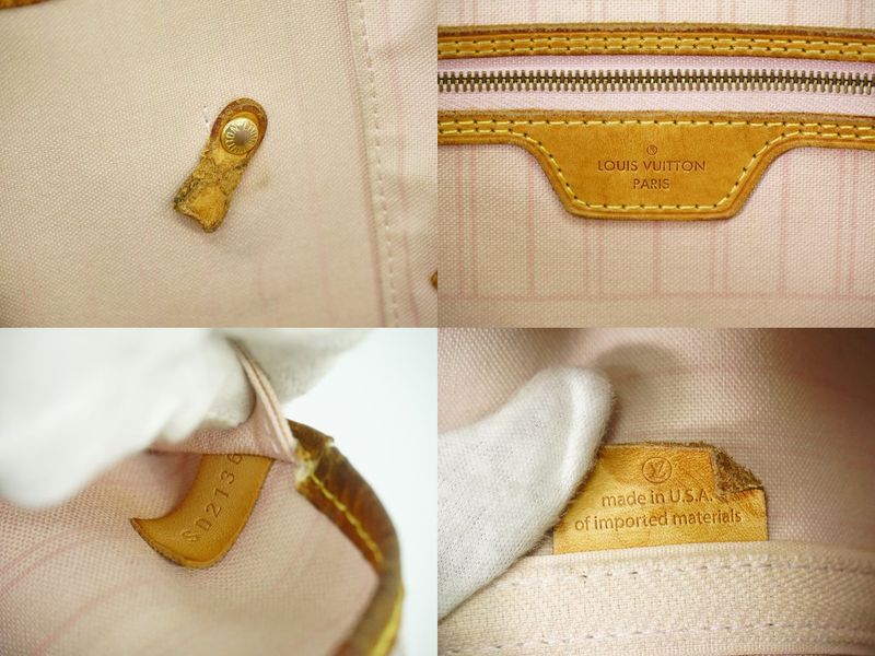 Authentic Louis Vuitton LV New Shape Neverfull MM Damier Azure Tote Bag White